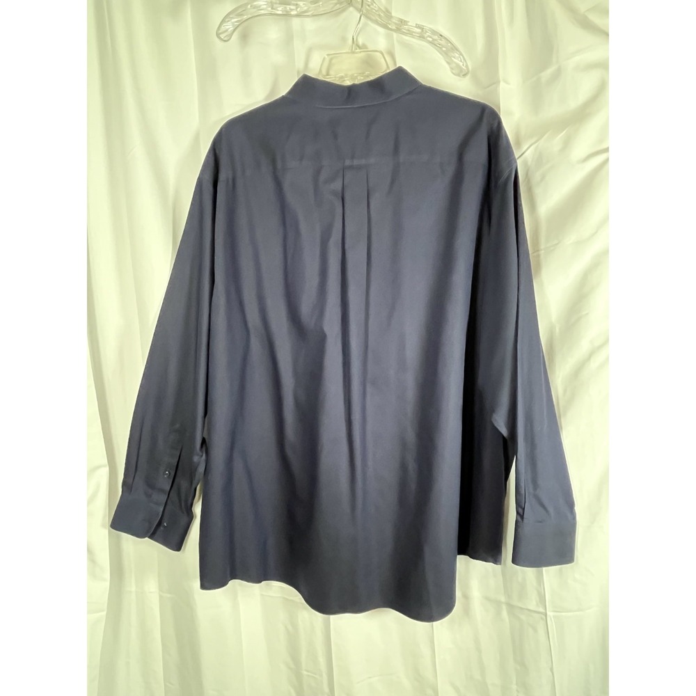Roundtree Yorke Advance Gold Label Dress Shirt No Iron 3XB Navy Button Down - Picture 5 of 14
